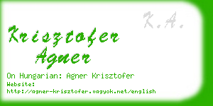 krisztofer agner business card